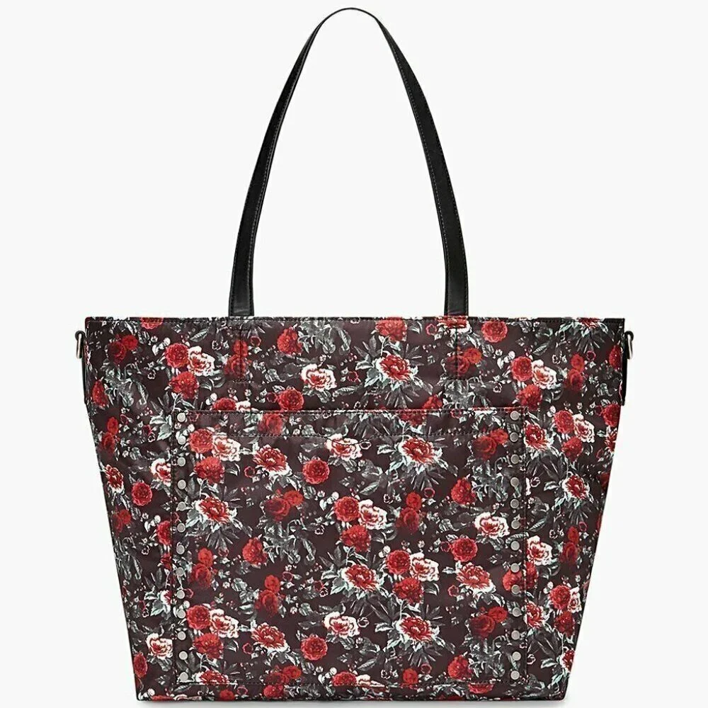 Rebecca Minkoff Baby Diaper Bag Large Black Nylon Tote w/ Floral Changing Pad